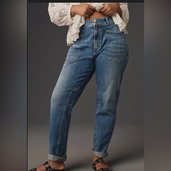 Pilcro Denim - PILCRO ANTHROPOLOGIE Jeans Women’s Size 32 Light Acid Wash The Wanderer Relaxed